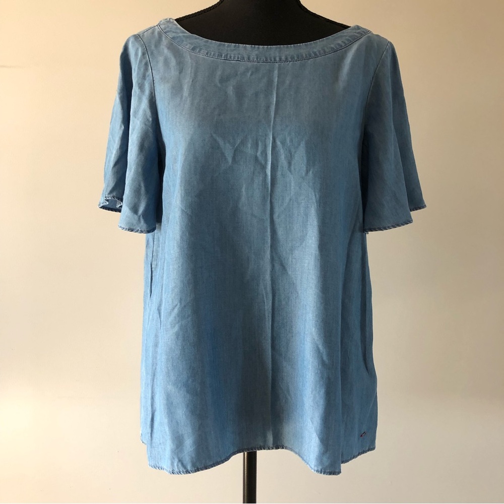 Women’s Tommy Hilfiger Blue Lyocell Short sleeve blouse top size XS